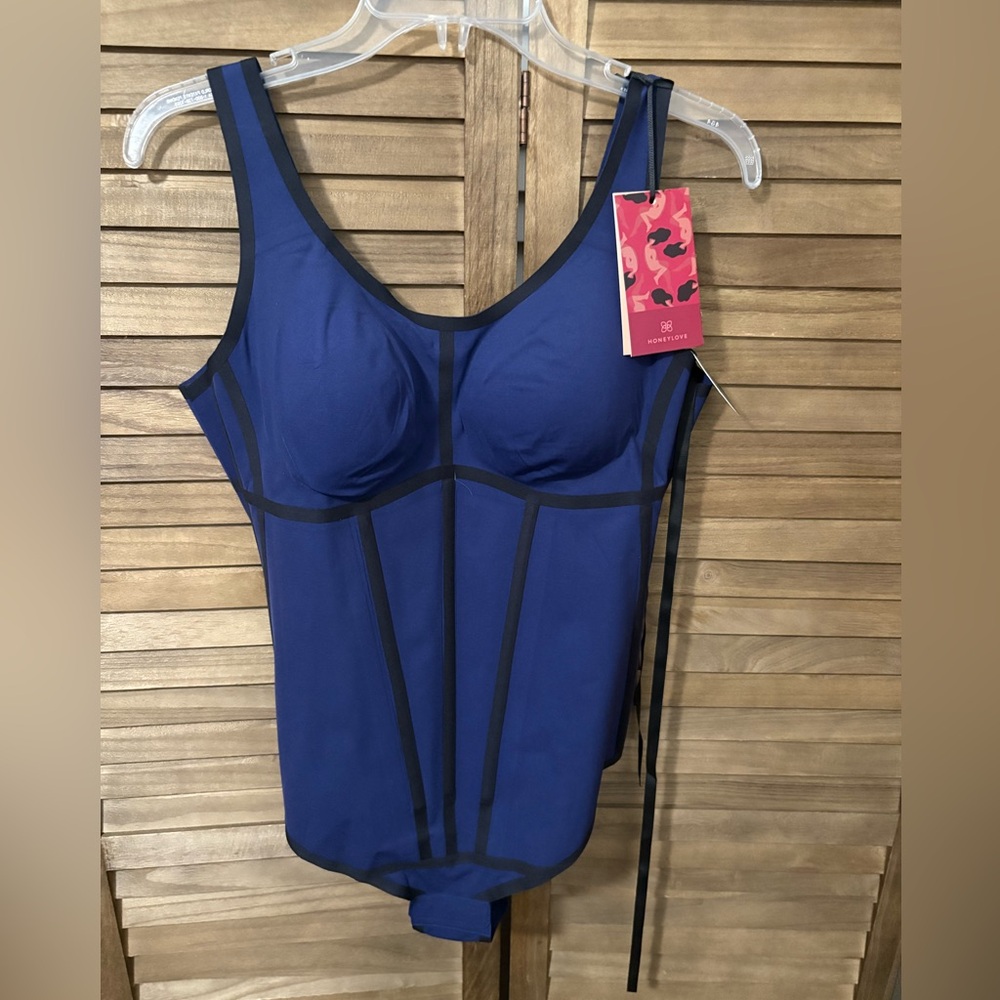 Blue and Black HoneyLove Bodysuit Women’s XL